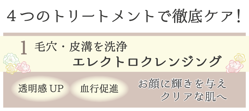 毛穴洗浄
エレクトロクレンジング
ディープクレンジング